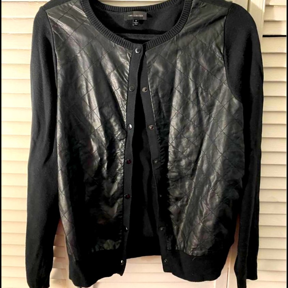 The Limited Faux Leather Sweater